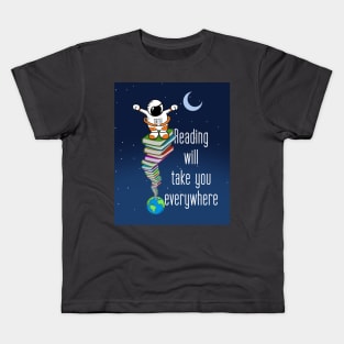 Reading will take you everywhere Kids T-Shirt